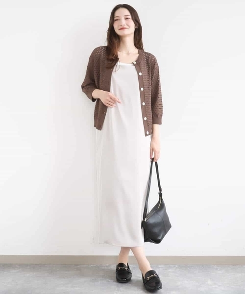 MK MICHEL KLEIN（エムケーミッシェルクラン）の「アイレット編みニット/前後2way/洗える（ニット/セーター・レディース・ピンク/ブラウン/ベージュ・38）」の10枚目の写真