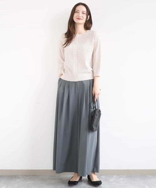 MK MICHEL KLEIN（エムケーミッシェルクラン）の「アイレット編みニット/前後2way/洗える（ニット/セーター・レディース・ピンク/ブラウン/ベージュ・38）」の12枚目の写真