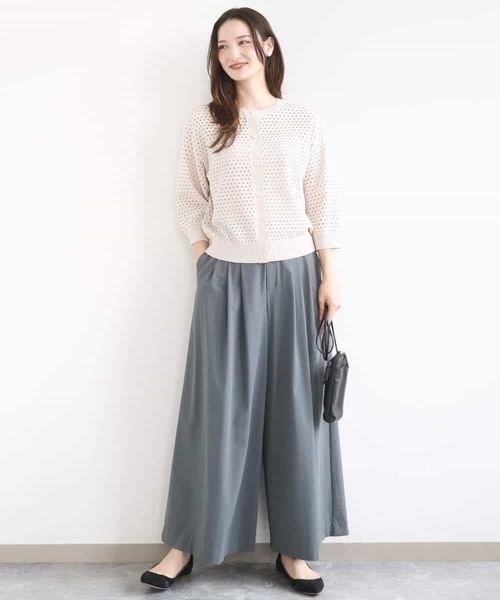 MK MICHEL KLEIN（エムケーミッシェルクラン）の「アイレット編みニット/前後2way/洗える（ニット/セーター・レディース・ピンク/ブラウン/ベージュ・38）」の13枚目の写真