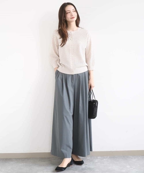 MK MICHEL KLEIN（エムケーミッシェルクラン）の「アイレット編みニット/前後2way/洗える（ニット/セーター・レディース・ピンク/ブラウン/ベージュ・38）」の14枚目の写真