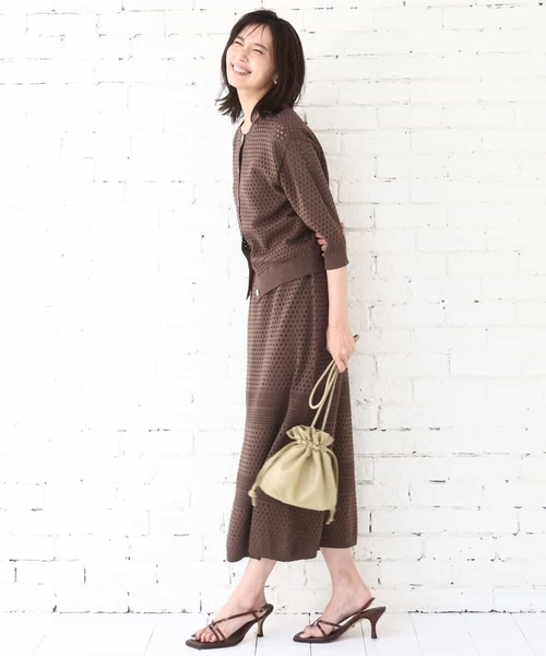 MK MICHEL KLEIN（エムケーミッシェルクラン）の「アイレット編みニット/前後2way/洗える（ニット/セーター・レディース・ピンク/ブラウン/ベージュ・38）」の22枚目の写真