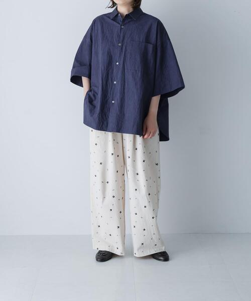 かぐれ（カグレ）の「ワイドハーフスリーブシャツ（シャツ/ブラウス