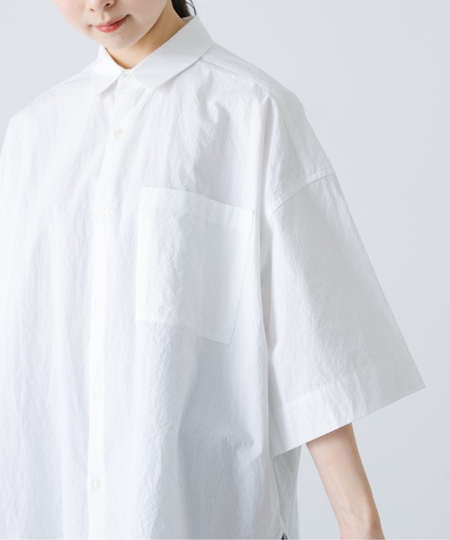 かぐれ(カグレ)の「ワイドハーフスリーブシャツ(Tシャツ/カットソー・レディース・ネイビー/オフホワイト・FREE)」の17枚目の写真