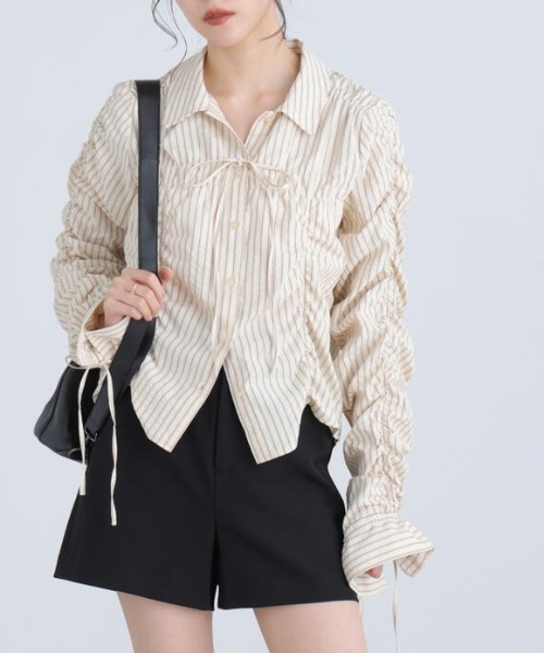 FREE'S MART（フリーズマート）の「◆シャーリングアソートシャツ（シャツ/ブラウス・レディース・ホワイト系その他2/ベージュ系その他/ホワイト系その他/ブルー系その他・FREE）」の3枚目の写真