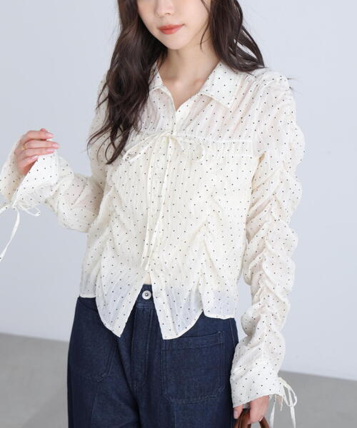 FREE'S MART（フリーズマート）の「◆シャーリングアソートシャツ（シャツ/ブラウス・レディース・ホワイト系その他2/ベージュ系その他/ホワイト系その他/ブルー系その他・FREE）」の5枚目の写真