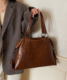 おしゃれスタ（オシャレスタ）の「大容量　 ボストン型ショルダーバッグ（ショルダーバッグ）」