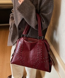 おしゃれスタ（オシャレスタ）の「大容量　 ボストン型ショルダーバッグ（ショルダーバッグ）」