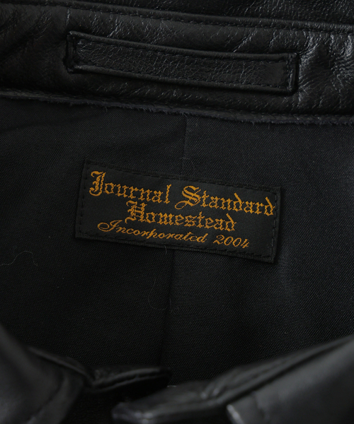 JOURNAL STANDARD J.S HOMESTEAD（ジャーナルスタンダードホームステッド）の「J.S.Homestead / ウォッシュ レザー イースタン ジャケット（ライダースジャケット・メンズ・ブラック・MEDIUM/LARGE）」の6枚目の写真