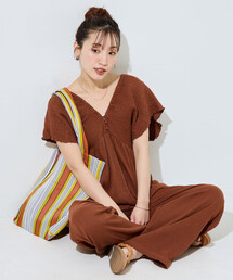 FREAK'S STORE | 限定展開 インド ダブルガーゼ シャーリング オールインワン(つなぎ/オールインワン)