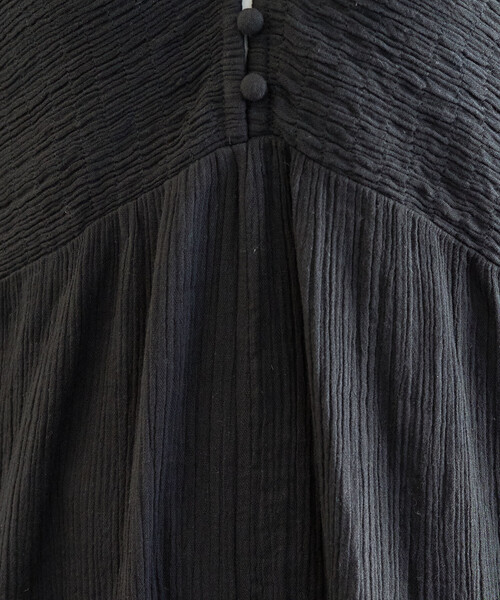 FREAK'S STORE（フリークスストア）の「限定展開　インド ダブルガーゼ シャーリング オールインワン（つなぎ/オールインワン・レディース・ブラック/ブラウン/オリーブ/ナチュラル/ブルー・SMALL/MEDIUM）」の12枚目の写真