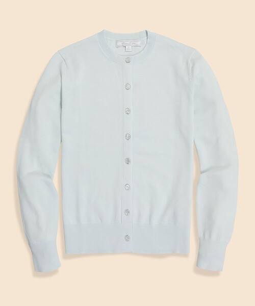 BROOKS BROTHERS(ブルックスブラザーズ)の「スーピマコットン クルーネック カーディガン(カーディガン/ボレロ・レディース・ライム/ベージュ/イエロー/ライトブルー/ライトピンク・LARGE/SMALL/X-SMALL/MEDIUM)」の3枚目の写真