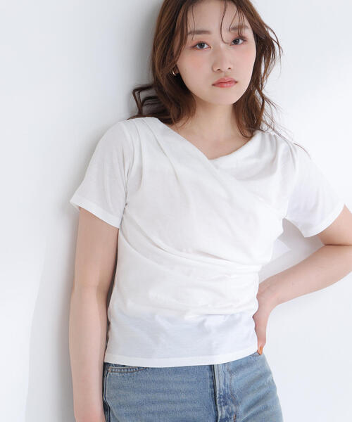 つつむ ナチュラリスタ ドレープカットソー●チャコール コンパクトドレープカットソー | NATURAL BEAUTY BASIC（ナチュラル