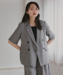 小さいサイズ 麻調ハーフスリーブジャケット 低身長さん・小柄女性