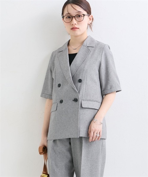 Petitjo(プッチージョ)の「小さいサイズ 麻調ハーフスリーブジャケット 低身長さん・小柄女性(カバーオール・レディース・グレー/ベージュ・PL/PM/PS/PSS)」の22枚目の写真