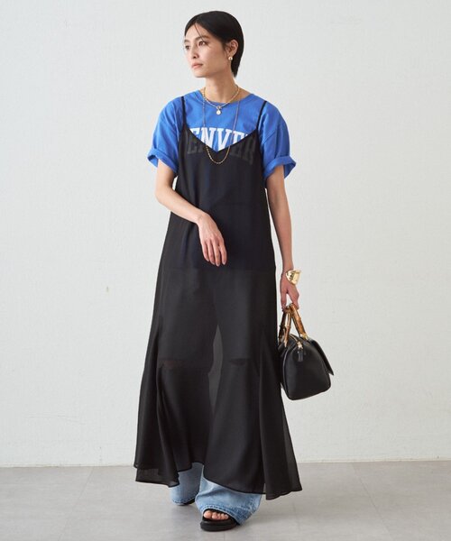 LOUNGEDRESS（ラウンジドレス）の「シアーキャミワンピース（ワンピース・レディース・ブラック・FREE）」の2枚目の写真