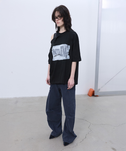 LCDC TM(エルシーディーシーティーエム)の「OPENED OVERSIZED T-SHIRT (BLACK)(Tシャツ/カットソー・レディース・その他・OS)」の2枚目の写真