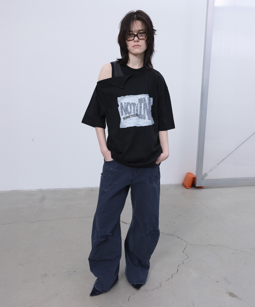 LCDC TM(エルシーディーシーティーエム)の「OPENED OVERSIZED T-SHIRT (BLACK)(Tシャツ/カットソー・レディース・その他・OS)」の4枚目の写真