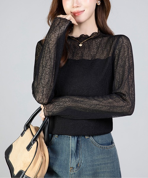 AMAJI(アマジ)の「シアーブラウス(シャツ/ブラウス・レディース・ホワイト/ブラック・SMALL/MEDIUM/LARGE/X-LARGE)」の2枚目の写真
