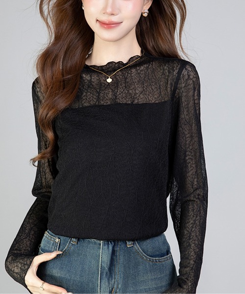AMAJI(アマジ)の「シアーブラウス(シャツ/ブラウス・レディース・ホワイト/ブラック・SMALL/MEDIUM/LARGE/X-LARGE)」の4枚目の写真