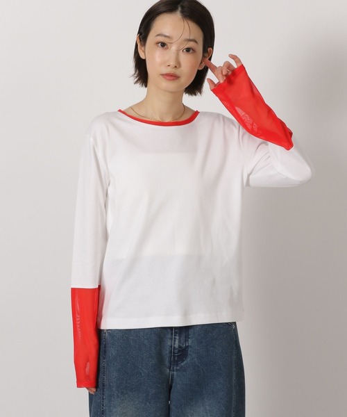 LAKOLE（ラコレ）の「袖配色プルオーバー長袖 / 654808（Tシャツ/カットソー・レディース・オフホワイト/グレー/ブラック・FREE）」の5枚目の写真