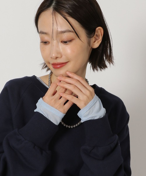 LAKOLE（ラコレ）の「袖配色プルオーバー長袖 / 654808（Tシャツ/カットソー・レディース・オフホワイト/グレー/ブラック・FREE）」の8枚目の写真