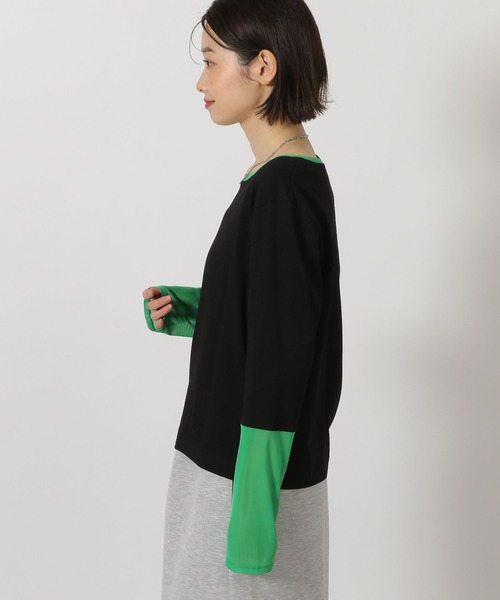 LAKOLE（ラコレ）の「袖配色プルオーバー長袖 / 654808（Tシャツ/カットソー・レディース・オフホワイト/グレー/ブラック・FREE）」の18枚目の写真