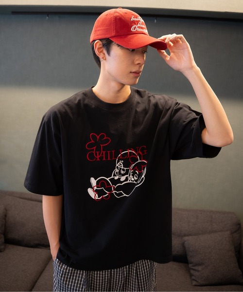 bashful base Oriental(バッシュフルベースオリエンタル)の「【bbO】バッシュフルくんCHILLING T(Tシャツ/カットソー・メンズ・ブラウン/ホワイト/ブラック・LARGE/MEDIUM/SMALL)」の4枚目の写真