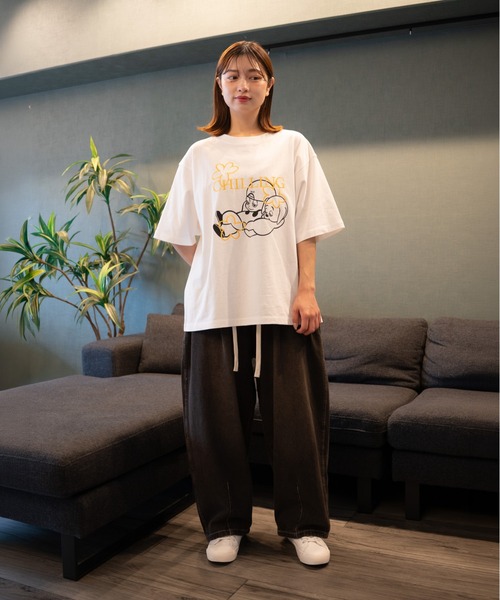 bashful base Oriental(バッシュフルベースオリエンタル)の「【bbO】バッシュフルくんCHILLING T(Tシャツ/カットソー・メンズ・ブラウン/ホワイト/ブラック・LARGE/MEDIUM/SMALL)」の6枚目の写真