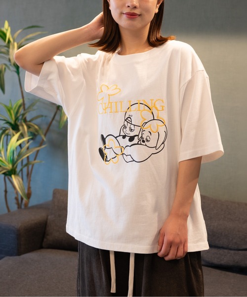 bashful base Oriental(バッシュフルベースオリエンタル)の「【bbO】バッシュフルくんCHILLING T(Tシャツ/カットソー・メンズ・ブラウン/ホワイト/ブラック・LARGE/MEDIUM/SMALL)」の9枚目の写真