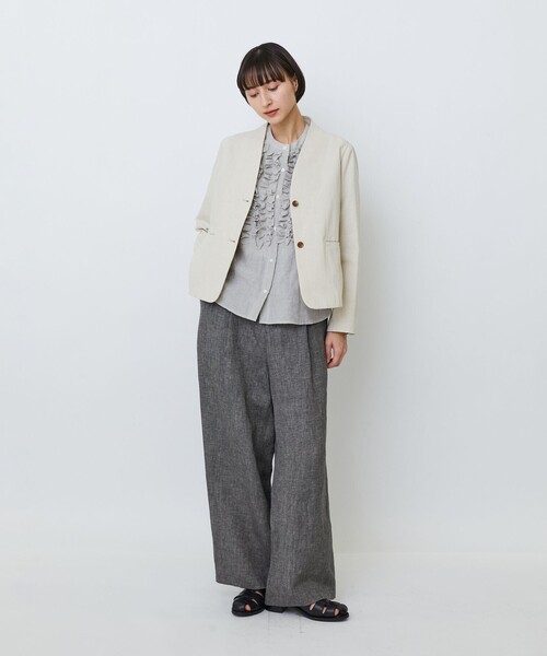 セール】【MTサイズ有り】リネンツイルワイドパンツ（その他パンツ