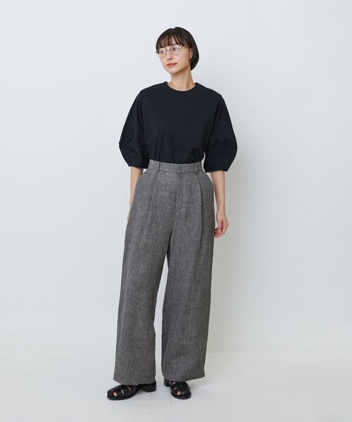 LOISIR(ロワズィール)の「【MTサイズ有り】リネンツイルワイドパンツ(その他パンツ・レディース・ブラック系その他・M/MT)」の4枚目の写真