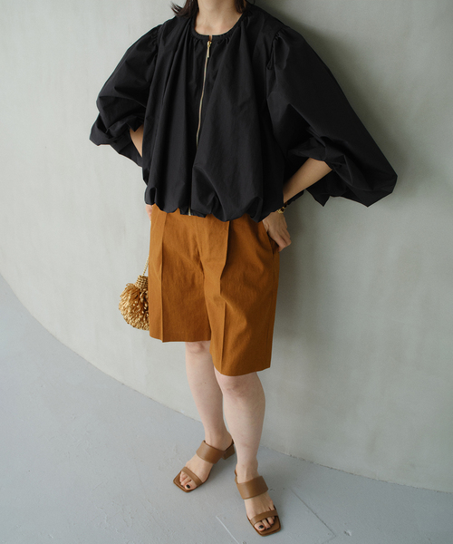 VERMEIL par iena（ヴェルメイユパーイエナ）の「Clean Linen ショーツ（その他パンツ・レディース・キャメル/ベージュ・38/36）」の4枚目の写真