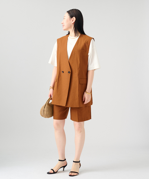 VERMEIL par iena（ヴェルメイユパーイエナ）の「Clean Linen ショーツ（その他パンツ・レディース・キャメル/ベージュ・38/36）」の5枚目の写真