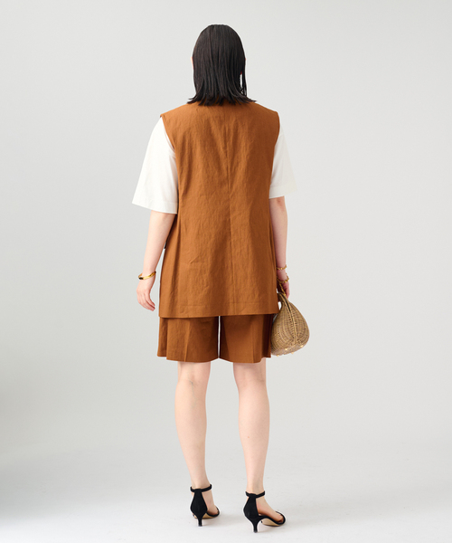 VERMEIL par iena（ヴェルメイユパーイエナ）の「Clean Linen ショーツ（その他パンツ・レディース・キャメル/ベージュ・38/36）」の6枚目の写真