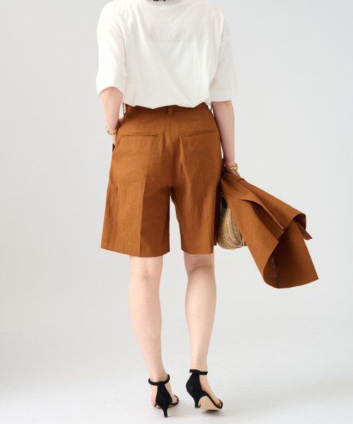 VERMEIL par iena（ヴェルメイユパーイエナ）の「Clean Linen ショーツ（その他パンツ・レディース・キャメル/ベージュ・38/36）」の8枚目の写真
