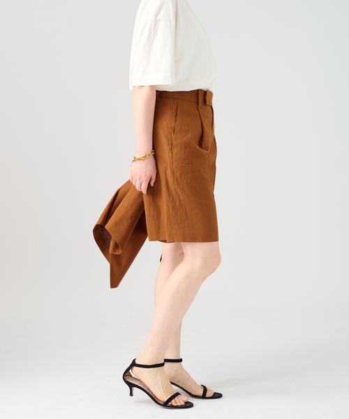 VERMEIL par iena（ヴェルメイユパーイエナ）の「Clean Linen ショーツ（その他パンツ・レディース・キャメル/ベージュ・38/36）」の9枚目の写真