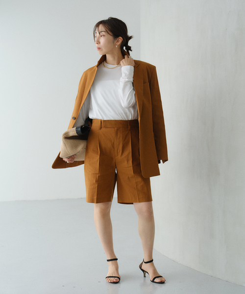 VERMEIL par iena（ヴェルメイユパーイエナ）の「Clean Linen ショーツ（その他パンツ・レディース・キャメル/ベージュ・38/36）」の10枚目の写真