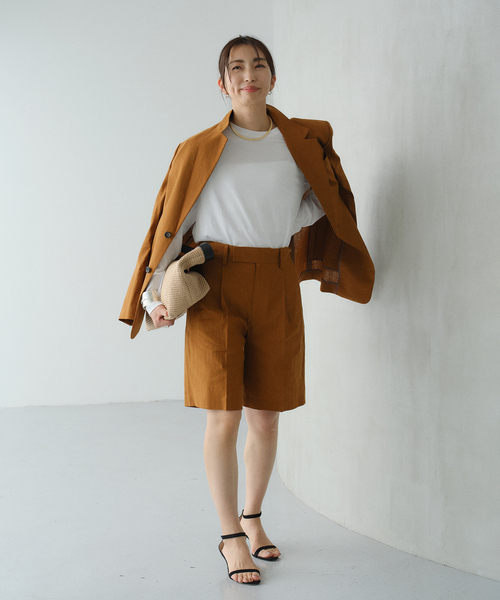 VERMEIL par iena（ヴェルメイユパーイエナ）の「Clean Linen ショーツ（その他パンツ・レディース・キャメル/ベージュ・38/36）」の11枚目の写真