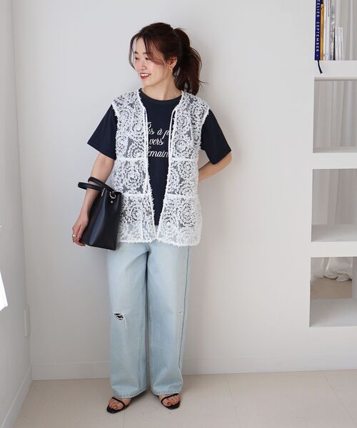 le.coeur blanc(ルクールブラン)の「TORRAZZO DONNA別注フラワーレースノースリ(シャツ/ブラウス・レディース・ホワイト/ブラック・38)」の18枚目の写真