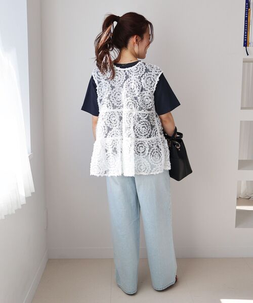 le.coeur blanc(ルクールブラン)の「TORRAZZO DONNA別注フラワーレースノースリ(シャツ/ブラウス・レディース・ホワイト/ブラック・38)」の20枚目の写真