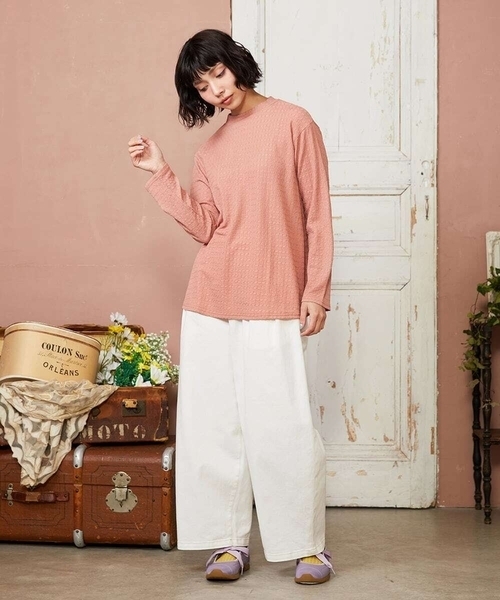 Jocomomola(ホコモモラ)の「Techos シャーリングカットソー(Tシャツ/カットソー・レディース・ブラック/ピンク・40)」の12枚目の写真