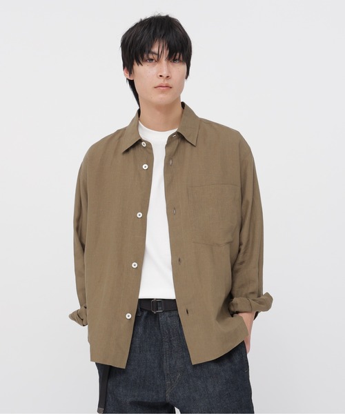 MARGARET HOWELL(マーガレットハウエル)の「SHIRTING LINEN(シャツ/ブラウス・メンズ・ブルー/ベージュ・SMALL/MEDIUM/LARGE/X-LARGE)」の1枚目の写真