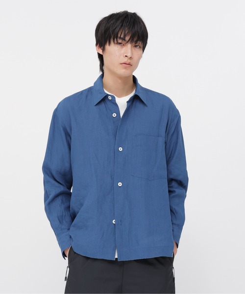MARGARET HOWELL(マーガレットハウエル)の「SHIRTING LINEN(シャツ/ブラウス・メンズ・ブルー/ベージュ・SMALL/MEDIUM/LARGE/X-LARGE)」の2枚目の写真