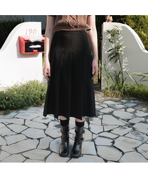 DEHEVE（デヘヴェ）の「Buckle Pleats Long Skirt [Black]（スカート）」