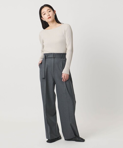 MARW UNITED ARROWS(マルゥ ユナイテッドアローズ)の「<MARW UNITED ARROWS>リブ ボートネック ニット(ニット/セーター・レディース・ネイビー/オフホワイト/ブラック/ライトグレー・FREE)」の6枚目の写真
