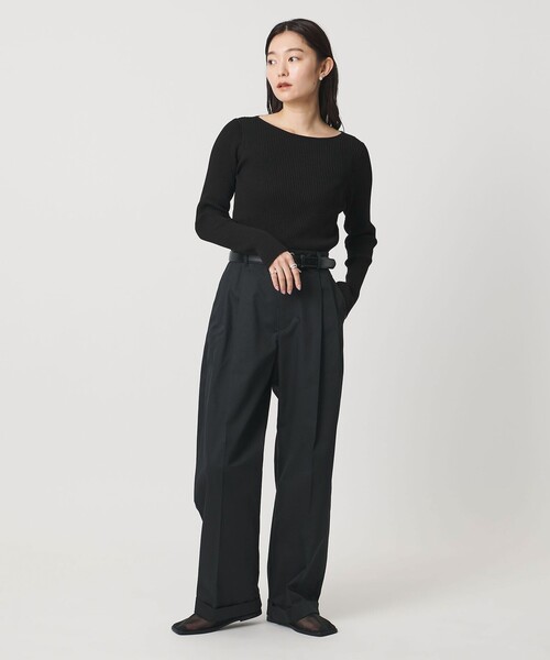 MARW UNITED ARROWS(マルゥ ユナイテッドアローズ)の「<MARW UNITED ARROWS>リブ ボートネック ニット(ニット/セーター・レディース・ネイビー/オフホワイト/ブラック/ライトグレー・FREE)」の10枚目の写真