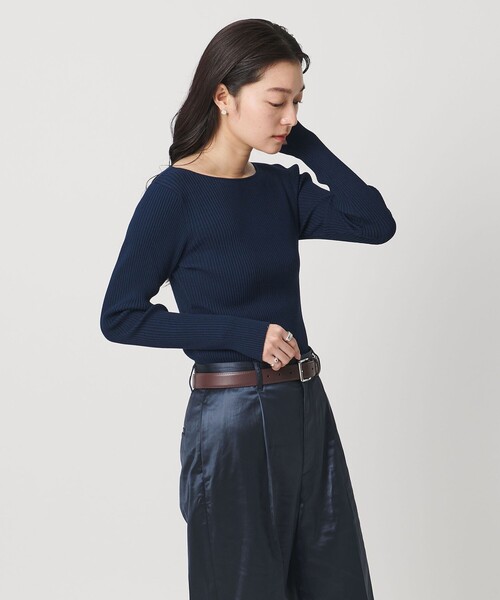 MARW UNITED ARROWS(マルゥ ユナイテッドアローズ)の「<MARW UNITED ARROWS>リブ ボートネック ニット(ニット/セーター・レディース・ネイビー/オフホワイト/ブラック/ライトグレー・FREE)」の11枚目の写真