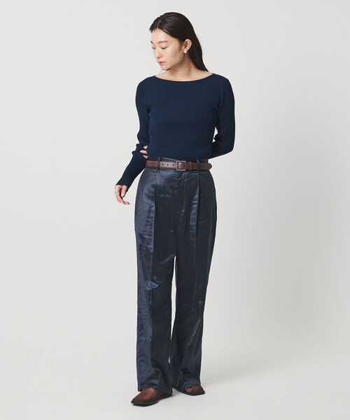 MARW UNITED ARROWS(マルゥ ユナイテッドアローズ)の「<MARW UNITED ARROWS>リブ ボートネック ニット(ニット/セーター・レディース・ネイビー/オフホワイト/ブラック/ライトグレー・FREE)」の12枚目の写真