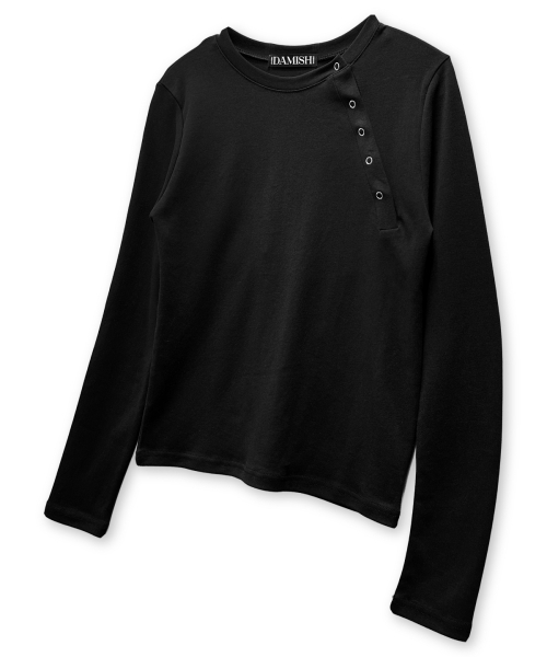 DAMISH(ダミシュ)の「サイドスナップボタンロングスリーブ_ブラック(Tシャツ/カットソー・レディース・ブラック・FREE)」の2枚目の写真