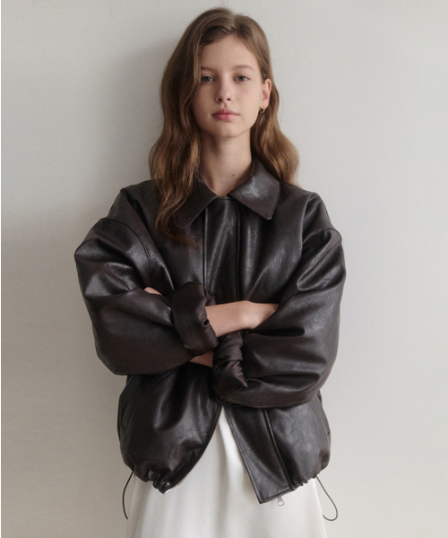 LENAV(ルナブ)の「les kara レザー パディング (ブラウン)(ダウンジャケット/コート・レディース・その他・MEDIUM/LARGE)」の1枚目の写真